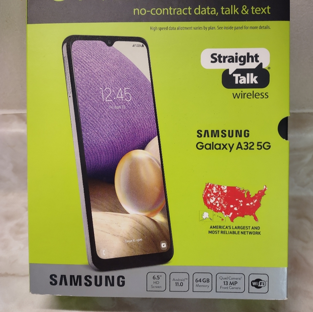 Straight Talk Samsung Galaxy A32 5G cell phone.